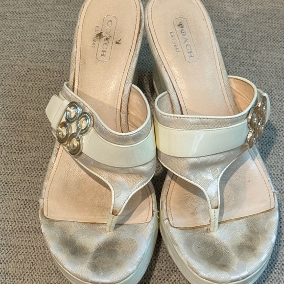 Coach White Patent Wedge Size 7 - Picture 8 of 10